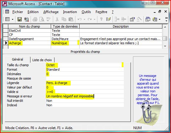 Ajout du champ Personne &agrave; charge