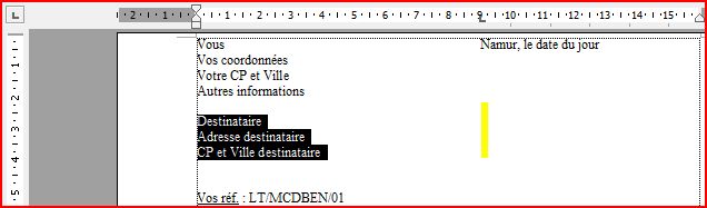 Pr&eacute;sentation du destinataire