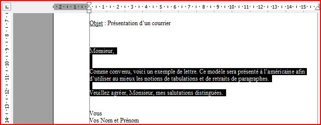 S&eacute;lection des paragraphes de la lettre